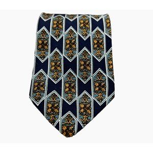 Mark Alexander Tie Geometric Floral Navy Blue Mens Neck Tie Office Gift Fathers